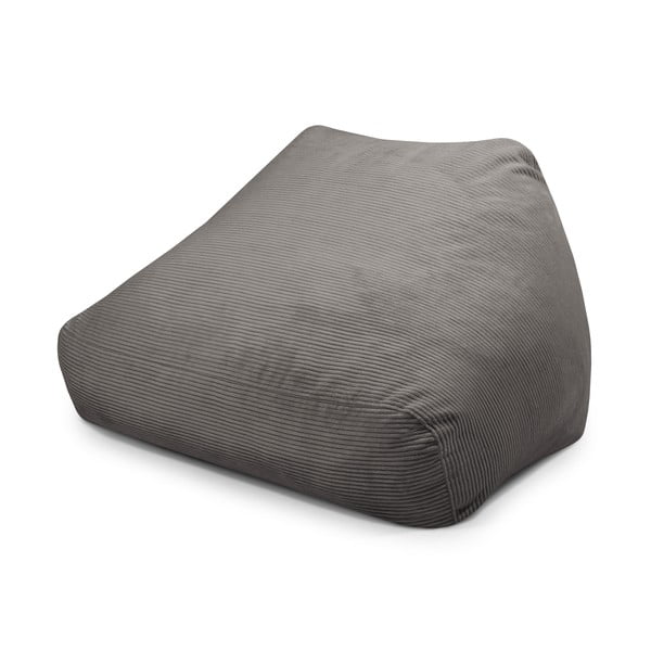 Fotoliu bean bag gri închis cu tapițerie din catifea reiată Sofa Snug – SLOWDOWN