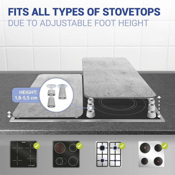 Set 2 protecții din sticlă pentru aragaz Wenko Universal, gri-image-4