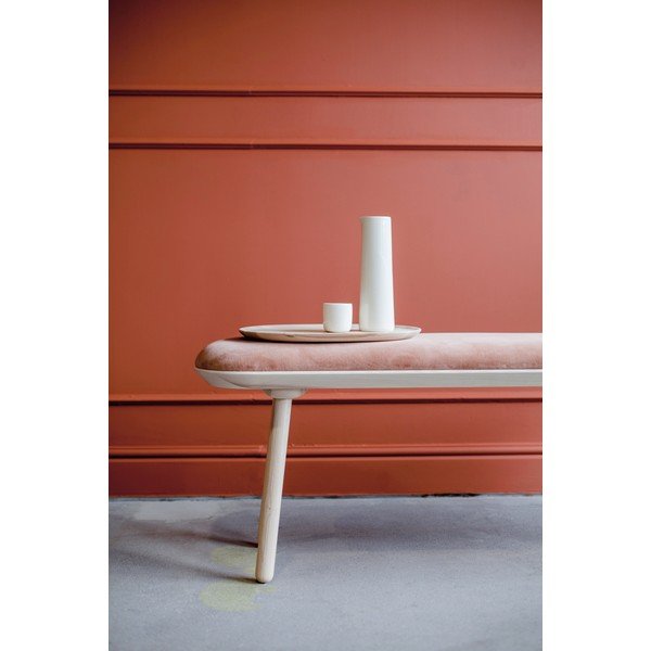 Bancă tapițată din catifea EMKO Naïve, 140 cm, portocaliu-natural-image-3