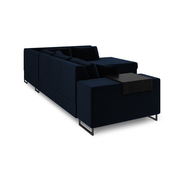 Colțar extensibil din catifea cu extensie pe partea dreaptă Cosmopolitan Design York, albastru-image-4