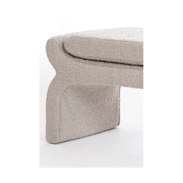 Bancă bej cu tapițerie din țesătură bouclé Nafya – Light & Living-image-4