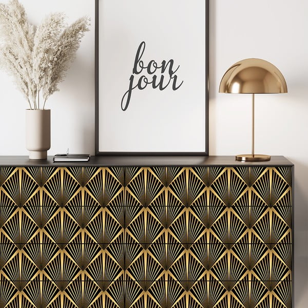 Tapet decorativ pentru mobilier Ambiance Draka, negru - auriu-image-4