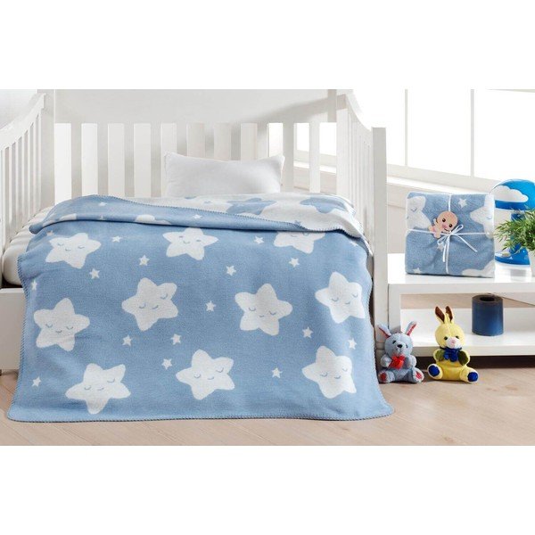Pătură pentru copii albastru-deschis din polar, fleece 100x120 cm Star – Mijolnir-image-1