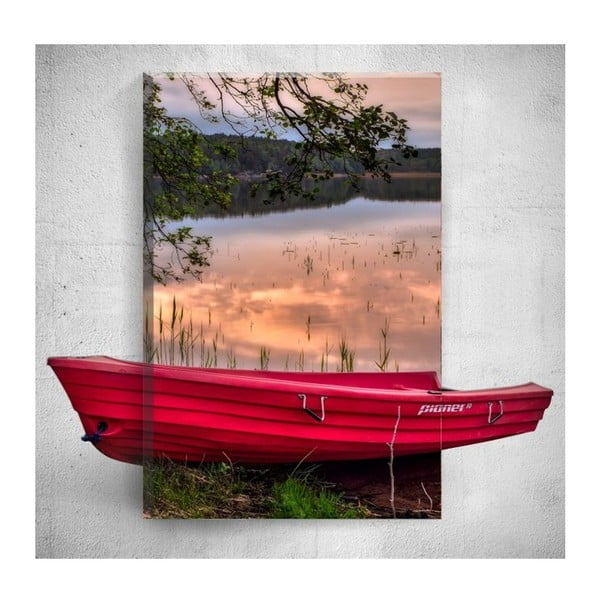 Tablou de perete 3D Mosticx Red Boat, 40 x 60 cm