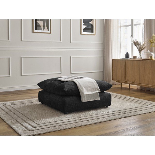 Taburet negru cu tapițerie din chenille Neil – Bobochic Paris-image-4