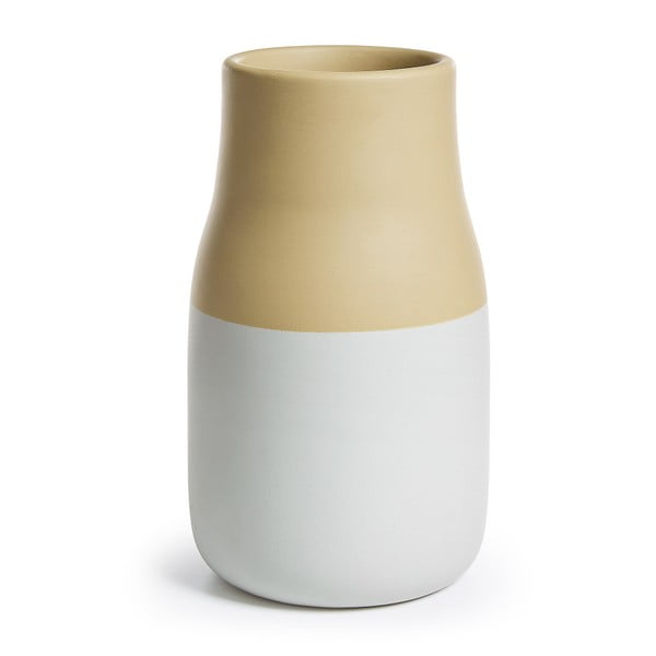Vază din ceramică La Forma Novi, galben - alb 