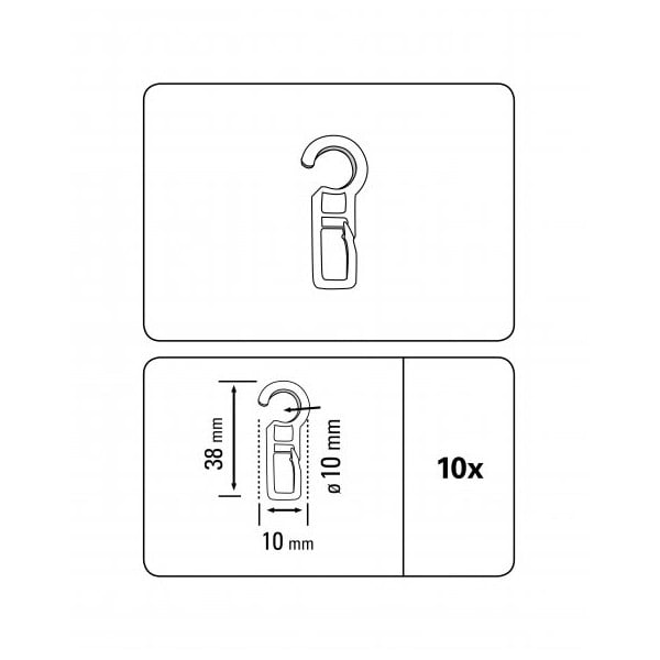 Cârlige pentru perdele în set de 10 - Gardinia-image-1