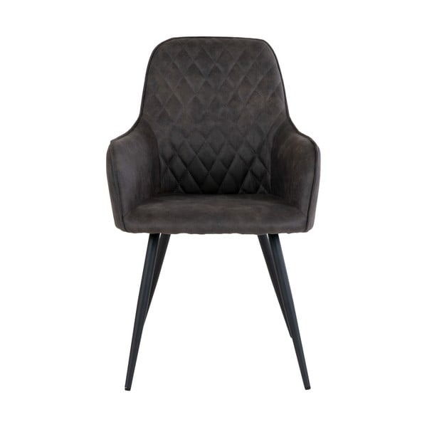 Set de scaune de sufragerie gri închis 2 buc. tapițat Harbo – House Nordic-image-1