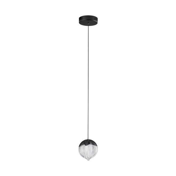 Lustră negru-mat LED cu intensitate reglabilă din aluminiu cu abajur din sticlă ø 12 cm Alicia – Nova Luce