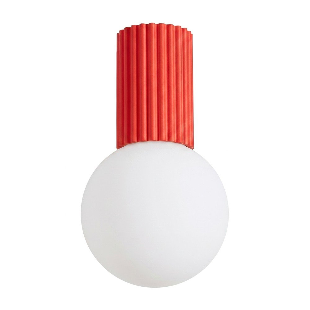 Plafonieră roșie din sticlă opal ø 12 cm Orbital – Sollux
