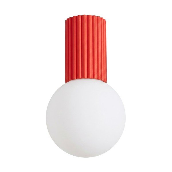 Plafonieră roșie din sticlă opal ø 12 cm Orbital – Sollux