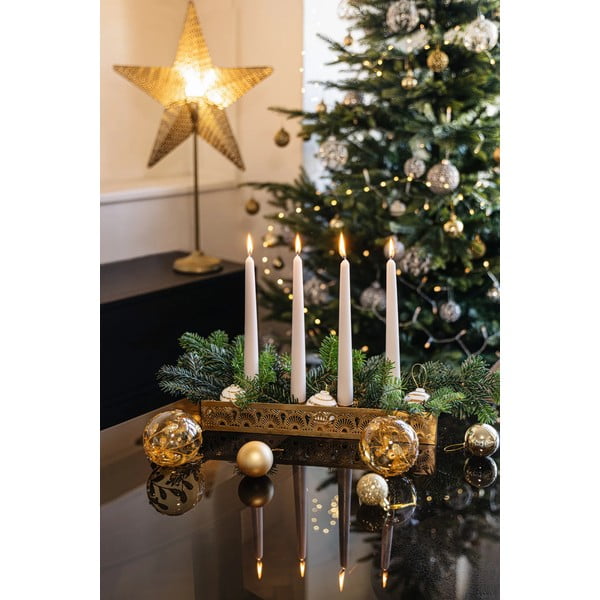 Set 3 globuri din ceramică cu detalii aurii pentru bradul de Crăciun Kähler Design Omaggio, alb-image-1