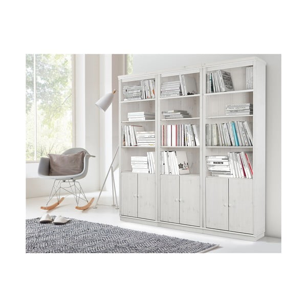 Bibliotecă albă din lemn de pin 222x223 cm Anita – Støraa-image-1
