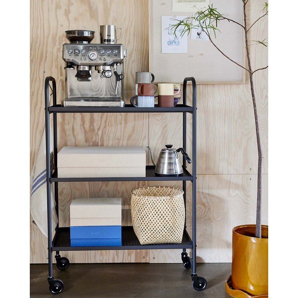 Măsuță de servire cu roți din oțel 37,5x75 cm Maki – OYOY Living Design-image-1