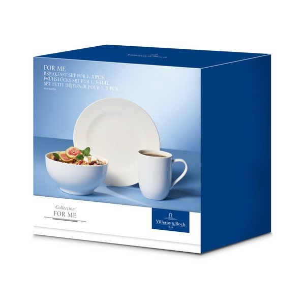 Set cană, bol și farfurie din porțelan pentru desert Villeroy & Boch For Me, alb-image-3