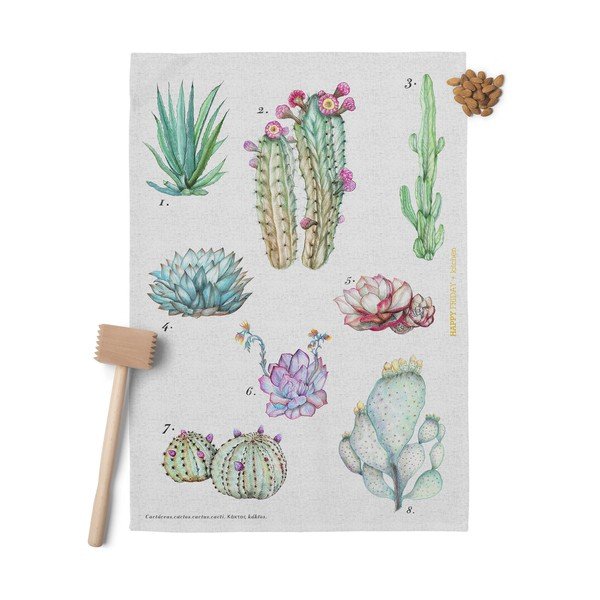 Set 2 prosoape din bumbac pentru bucătărie Happy Friday Basic Cactus, 70 x 50 cm-image-1