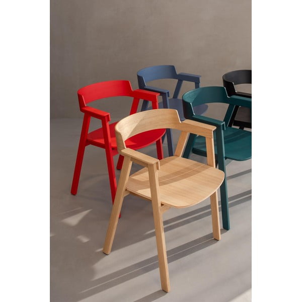 Scaun de dining negru cu cotiere din lemn de stejar Flip – Gazzda-image-4