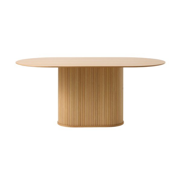 Masă de dining cu blat cu aspect de lemn de stejar 95x180 cm Nola – Unique Furniture-image-2