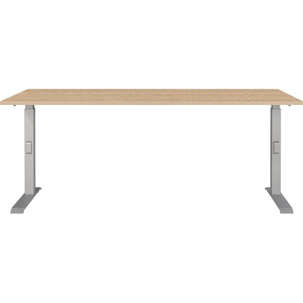 Birou reglabil cu blat cu aspect de lemn de stejar 80x180 cm Downey – Germania-image-1