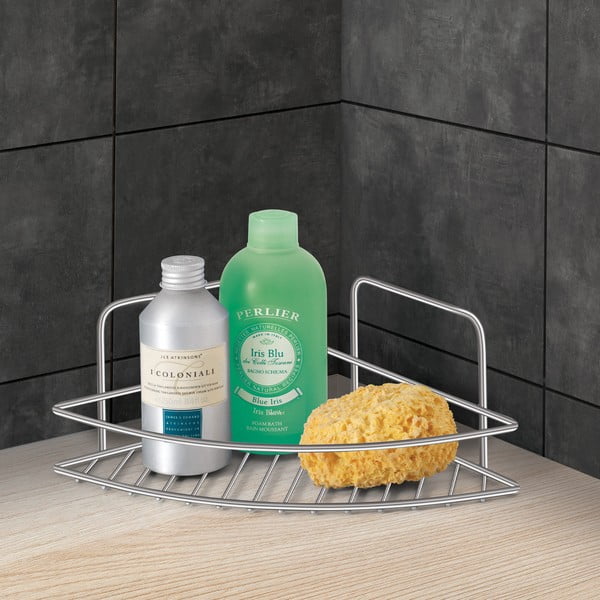 Raft pentru baie argintiu lucios din oțel Luxy – Metaltex-image-1