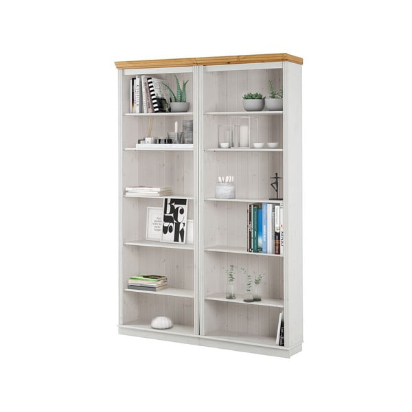 Bibliotecă albă din lemn de pin 148x223 cm Anita – Støraa-image-3