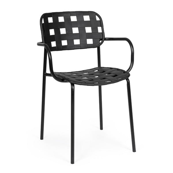 Scaune de grădină negre 4 buc. din metal Clover   – Bizzotto