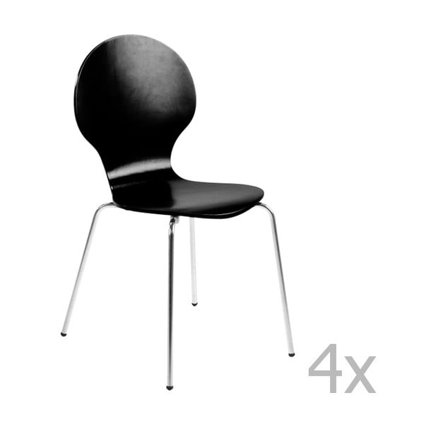 Set 4 scaune Actona Marcus Dining Chair, negru