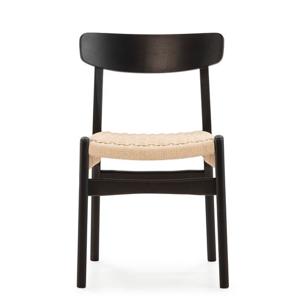 Scaune de dining negre 2 buc. din lemn de arbore de cauciuc Biel – MOME-image-3