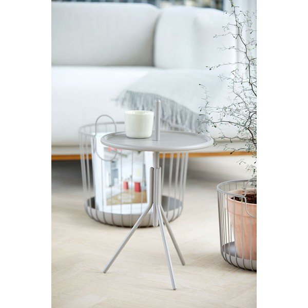 Măsuță auxiliară metalică Zone Inu, ø 33,8 cm, gri-image-1