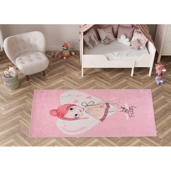 Covor pentru copii roz lavabil 120x180 cm Pretty Girl – Vitaus-image-1