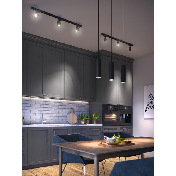 Lustră neagră cu abajur din metal Tresos II – GTV-image-1