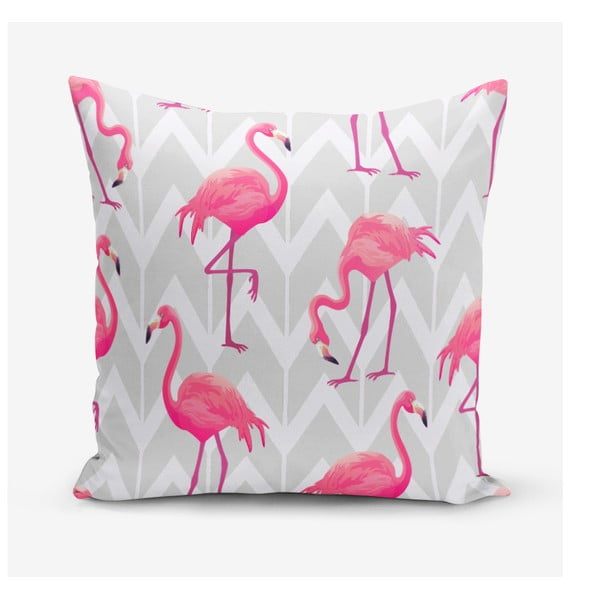 Față de pernă cu amestec de bumbac Minimalist Cushion Covers, 45 x 45 cm, flamingo
