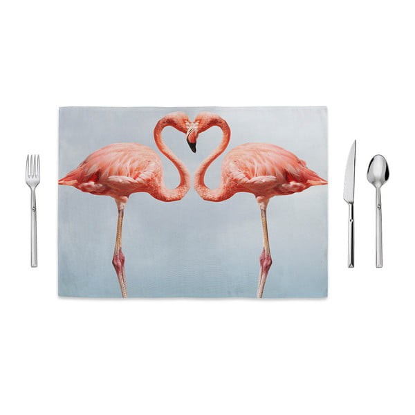 Suport farfurie Home de Bleu Kissing Flamingos, 35 x 49 cm