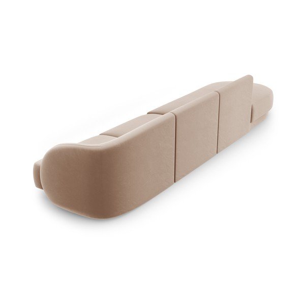 Canapea bej cu tapițerie din catifea 302 cm Miley – Micadoni Home-image-4