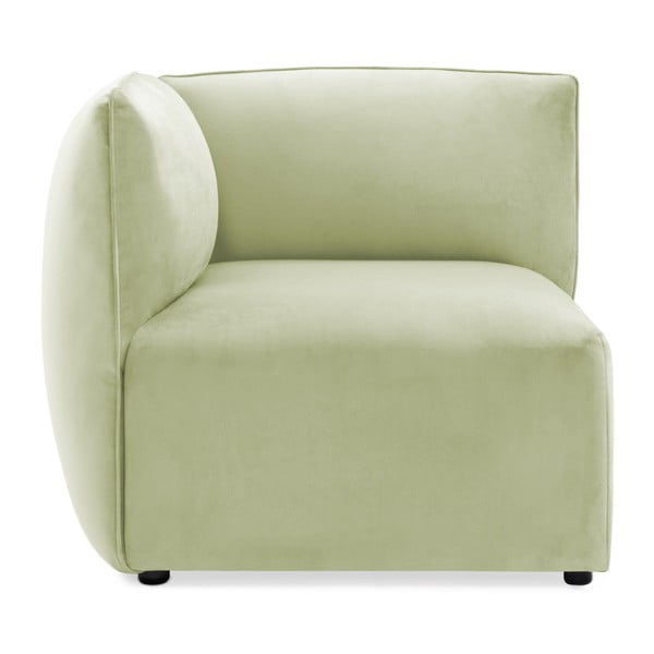 Modul colț stânga pentru canapea Vivonita Velvet Cube, verde deschis