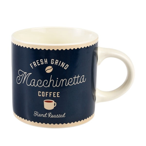 Cană albastru-închis/crem din ceramică 350 ml Macchinetta – Rex London-image-2
