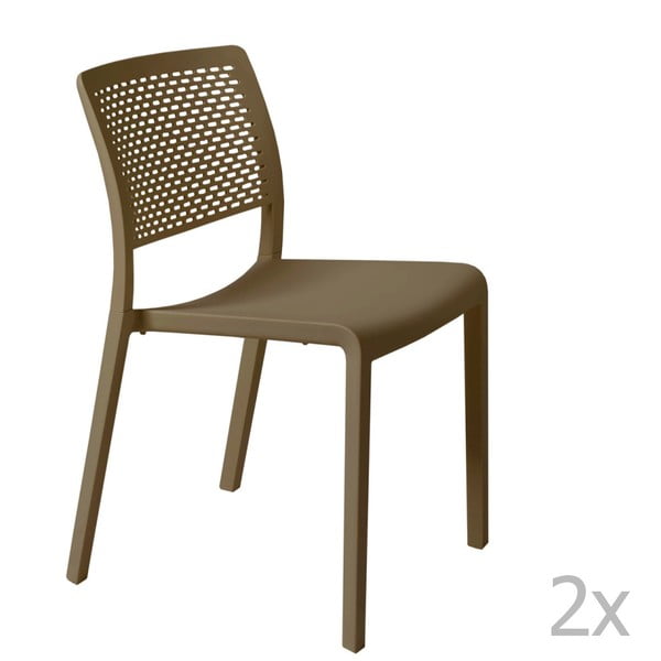 Set 2 scaune grădină Resol Trama, maro