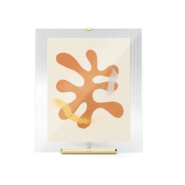 Ramă foto aurie cu picior de susținere din sticlă 26x30,5 cm Flute – Umbra