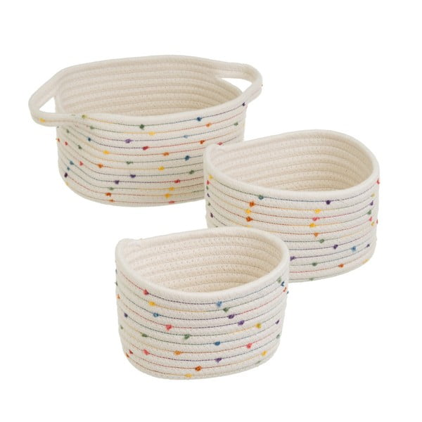 Coșuri de depozitare 3 buc. din material textil 30x18x14 cm – Casa Selección