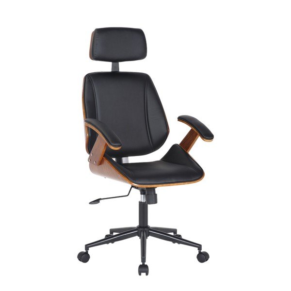 Scaun de birou negru din imitație de piele Visby – Tomasucci