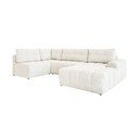 Colțar modular crem extensibil/cu spațiu de depozitare (cu colț pe partea dreaptă) Lulu – Miuform