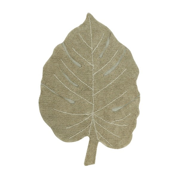 Covor pentru copii kaki lavabil/țesut manual din bumbac 120x180 cm Monstera Olive – Lorena Canals