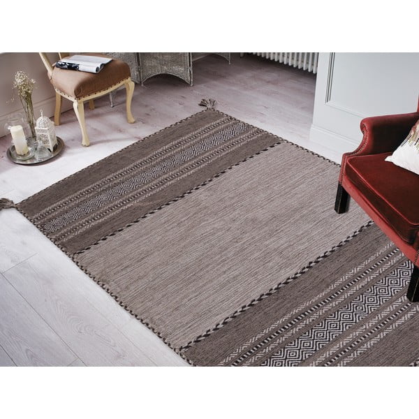 Covor din bumbac Floorita Antique Kilim, 160 x 230 cm, gri - bej-image-1
