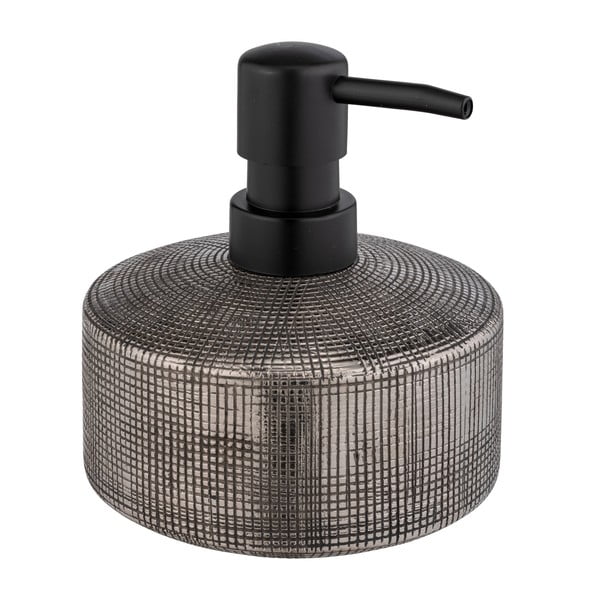 Dozator de săpun lichid argintiu din ceramică 400 ml Rivalta – Wenko