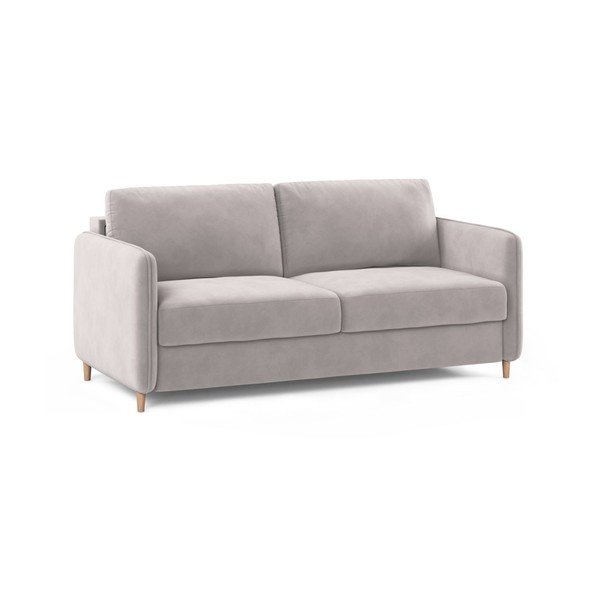 Canapea roz-deschis pentru dormitul zilnic cu tapițerie din catifea 184 cm – Micadoni -image-2