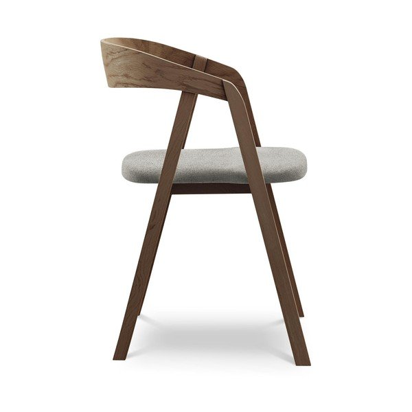 Scaun de sufragerie gri deschis din lemn masiv Erika – Makamii-image-2