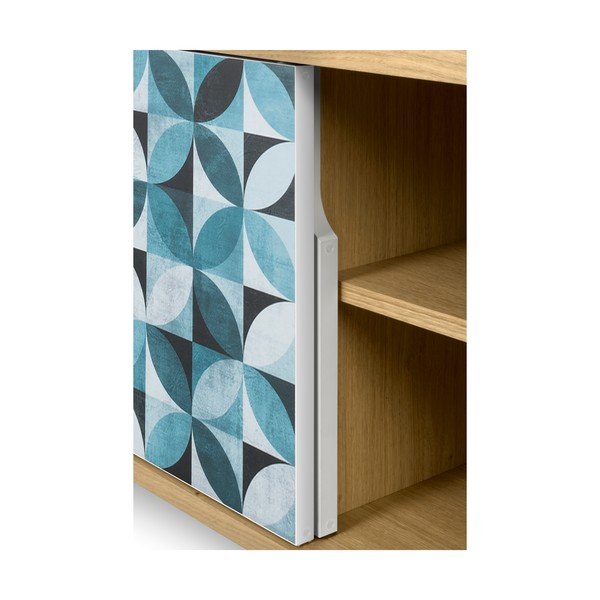 Masă TV mică din lemn de stejar cu picioare din metal TemaHome Dann Morocco-image-4