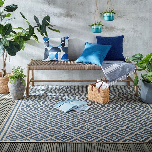 Covor de exterior albastru/bej 200x200 cm Moretti - Flair Rugs-image-1