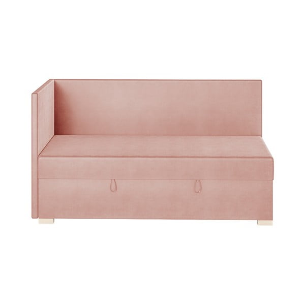Pat pentru copii  roz pe colț cu spațiu de depozitare cu saltea 90x200 cm Flexi – Ghado