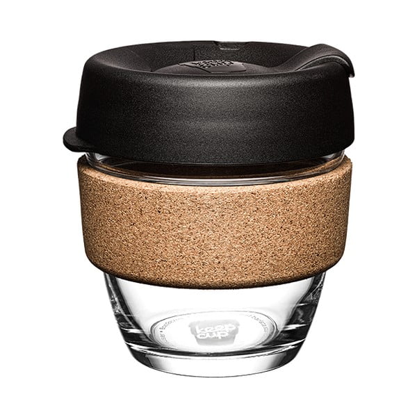 Cană de voiaj neagră/maro 227 ml Brew Cork Black S – KeepCup